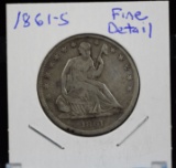 1861-S Seated Half Dollar  Fine Detail