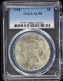 1934 Peace Dollar PCGS AU-58