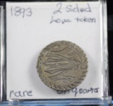 1893 Love Token 2 Sided Rare