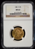 1881-S $5 Gold Liberty NGC MS-62