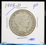 1908-D Barber Half Dollar Fine
