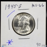 1945-S Washington Quarter GEM BU