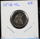 1875-CC Twenty Cent Piece Well Struck Issue XF Plus