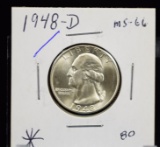 1948-D Washington Quarter GEM BU