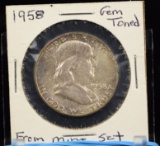 1958 Franklin Half Dollar from Mint Set