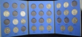 Book of 17 Walking Half Dollars Partial Set Good to Fine