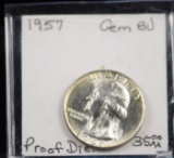 1957 Washington Quarter Struck from Proof Dies