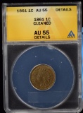 1861 Indian Head Cent ANACS AU-55 Details