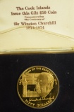 1974 Cook Island Churchill Commen $50 With COA