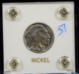 1937 Buffalo Nickel UNC Capital Plastic Holder