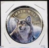 2000 Republic of Liberia 10 Timberwolf  Brilliant