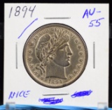 1894 Barber Half Dollar AU Plus Nice Coin
