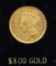 1854 $3 Gold Princess AU/UNC