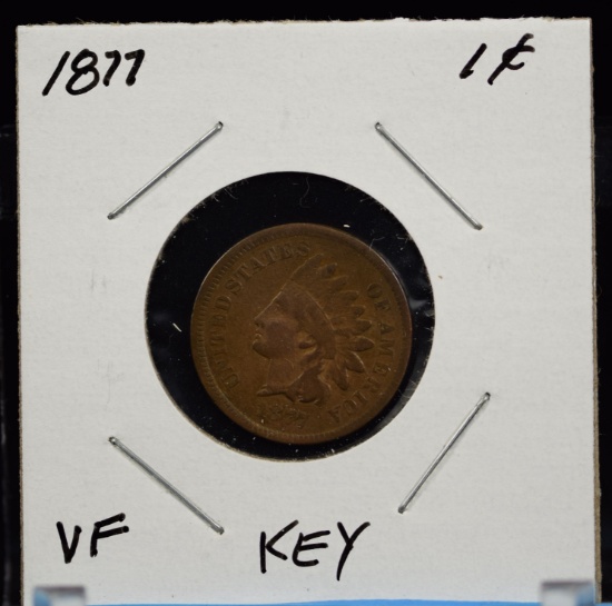 1877 Indian Head Cent VF Key