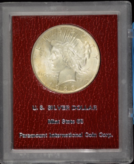 1923 Peace Dollar Red Label Paramount Lite Gold Tone