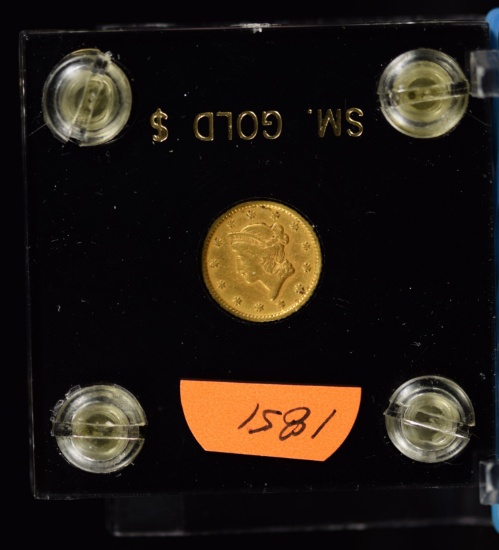 1851 Gold Coronet Dollar