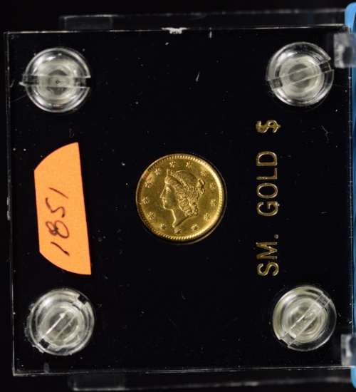 1851 Gold Coronet Dollar