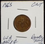 1863 CWT USA not 1 Cent CH BU Rainbow Tone