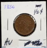 1856 Half Cent Coronet AU