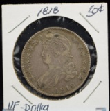 1818 Capped Bust Fifty Cent VF Drilled