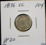 1876-CC Seated Liberty Ten Cent VF