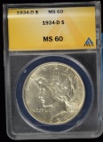 1934-D Peace Dollar ANACS MS-60