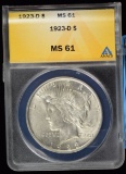 1923-D Peace Dollar ANACS MS-61