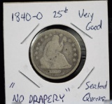 1840-O Liberty Seated Quarter VG