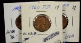 1960-D/D Lincoln Cent MS-63 3 coins