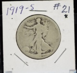 1919-S Walking Half Dollar AG