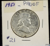 1951 Proof Franklin Half Dollar BU