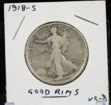 1918-S Walking Half Dollar VG