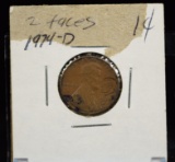 1974-D Lincoln Cent two Faces