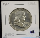 1958-D Franklin Half Dollar CH/UNC FBL