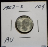 1952-S Roosevelt Ten Cent AU