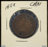 1859 One Cent Canada drilled