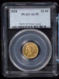 1928 $2.5 Gold Indian Head PCGS AU-55