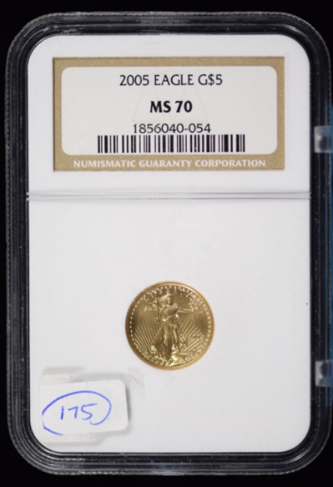 2005 $5 10th oz Gold Eagle NGC Certified MS-70