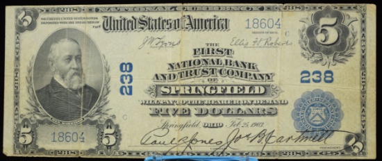 1902 $5 National FNB & Trust Springfield OH 18604