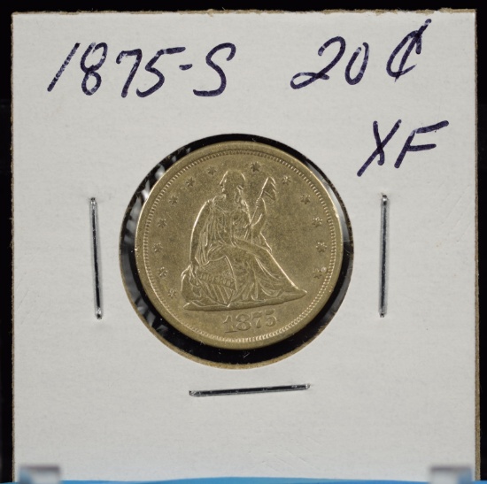 1875-S Twenty Cent Piece XF