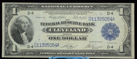 1918 $1 FRBN Cleveland District D11385054A
