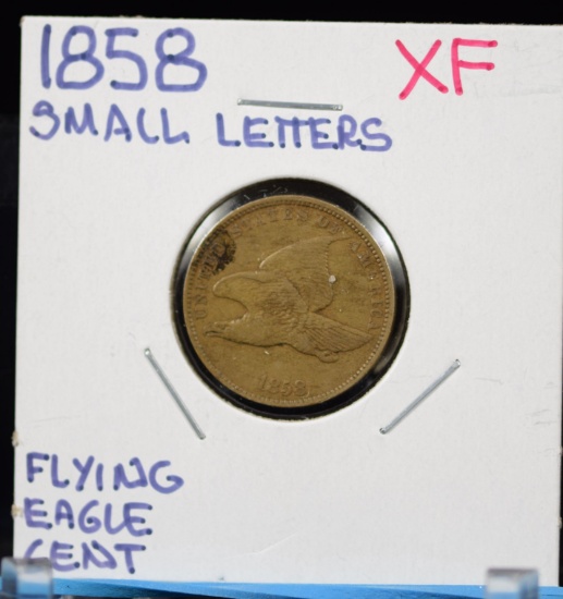 1858 SL Flying Eagle Cent XF