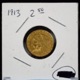 1913 $2.5 Gold Indian AU