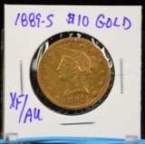 1889-S $10 Gold Liberty XF/AU