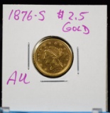1876-S $2.5 Gold Liberty AU