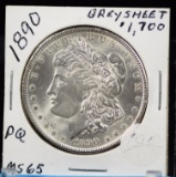 1890 Morgan Dollar Greysheet $1700 PQ GEM/BU