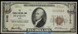 1929 $10 National Franklin National Bank Franklin OH C000296A