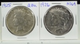 1925 & 1926 Peace Dollars CH BU