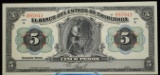 1913 5 Pesos 095941 Bank of Chihuahua Mexico CH CU Scarce