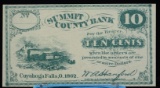 1862 10 Cents Summit County Bank Cuyahoga Falls OH